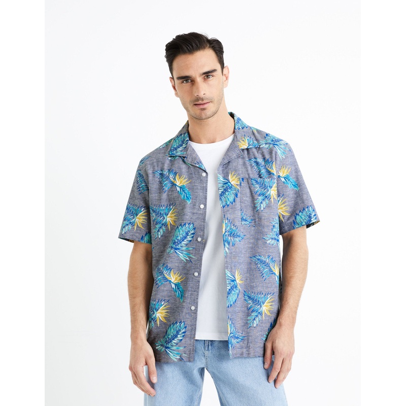 Relax Cotton Linen Shirt - Blue