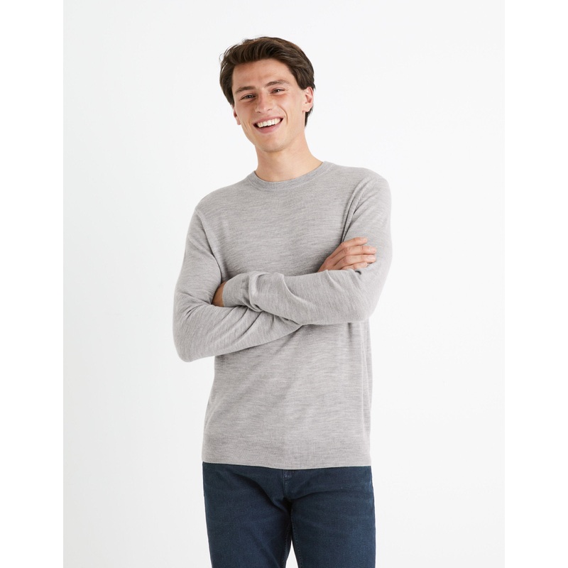 Round Neck Sweater 100% Merino Wool