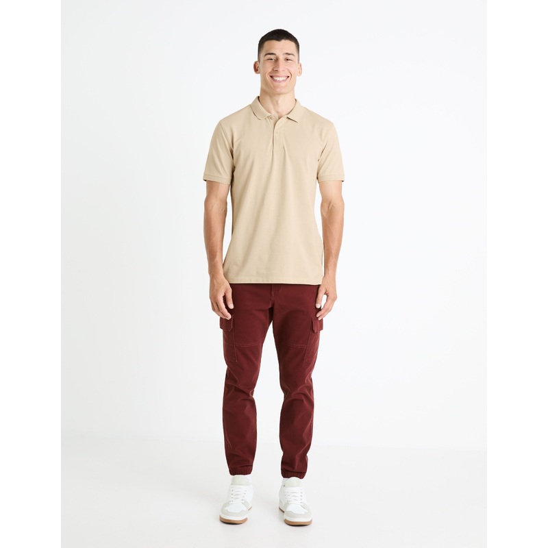 Slim Cargo Pants - Burgundy