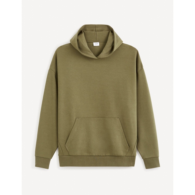Stretch Cotton Hoodie - Khaki