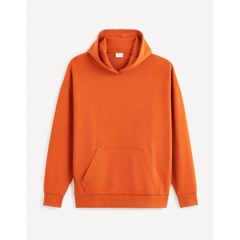 Stretch Cotton Hoodie - Orange