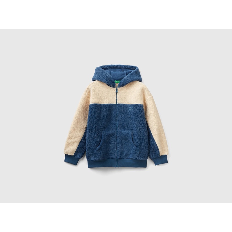 Teddy Bear Effect Sweatshirt With Zip