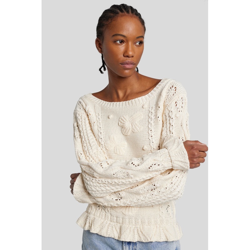Bobble Sweater Cotton Cream