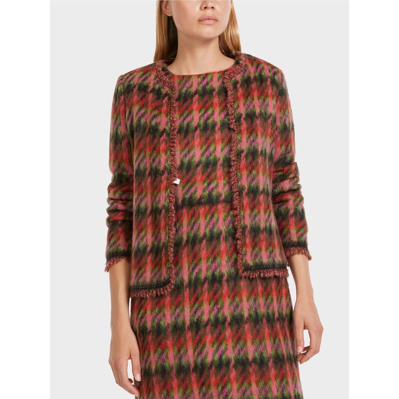 Chequered Cardigan Knitted In Germany