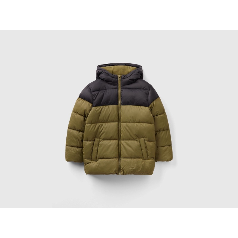 Color Block Jacket With Hood