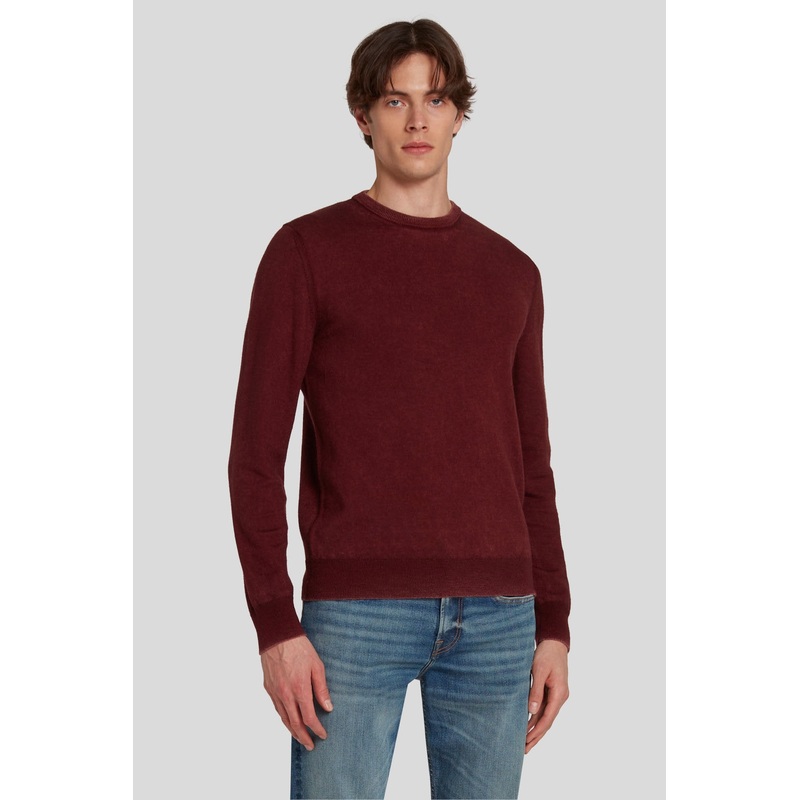 Crew Neck Knit Merino Fast Dye Mulberry