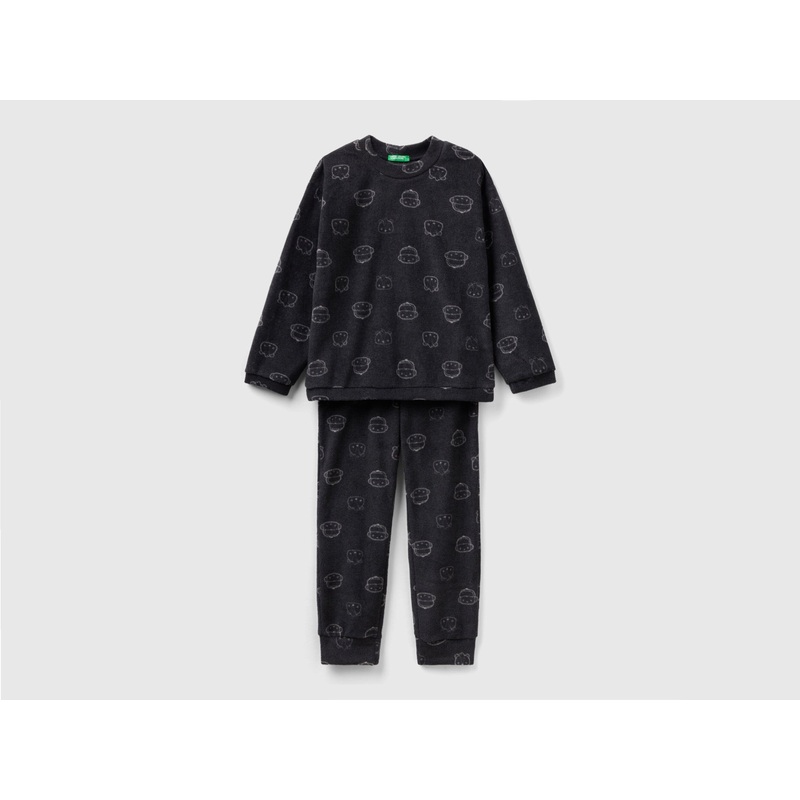Fleece Pyjamas With Mascot Print