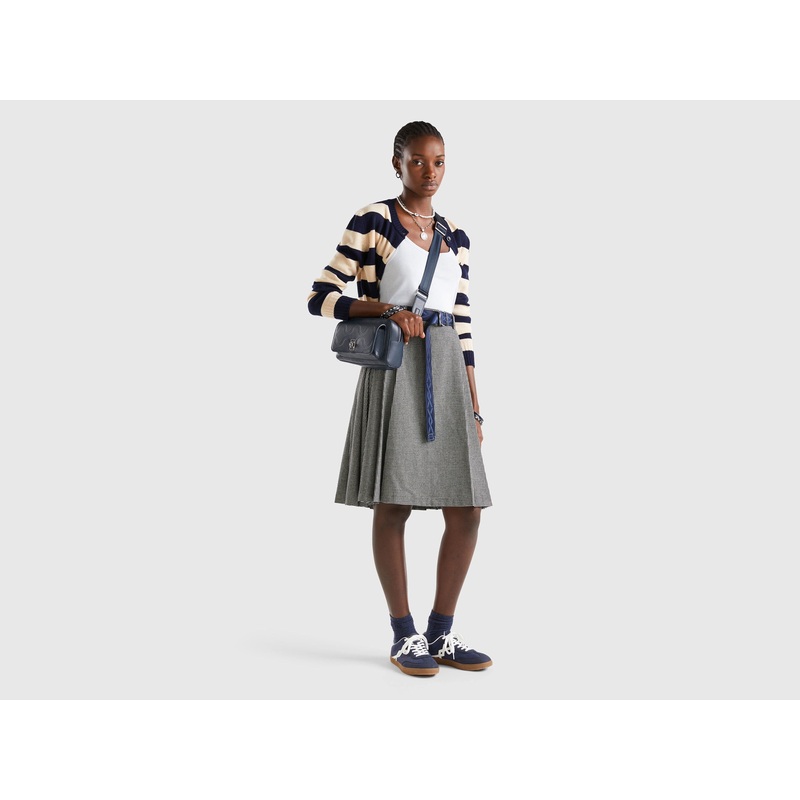 Houndstooth Midi Skirt