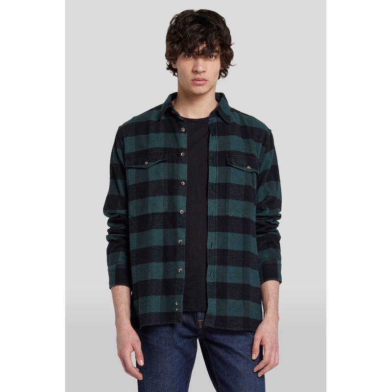 Overshirt Checkered Flannel Hunter Green
