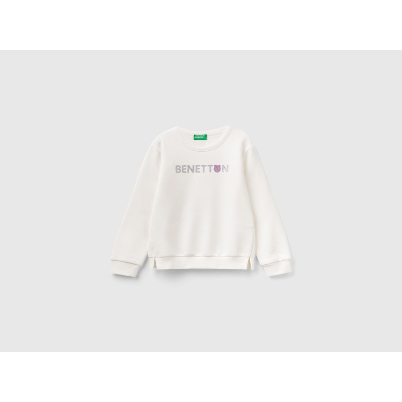 Pullover Sweatshirt With Glittery Print