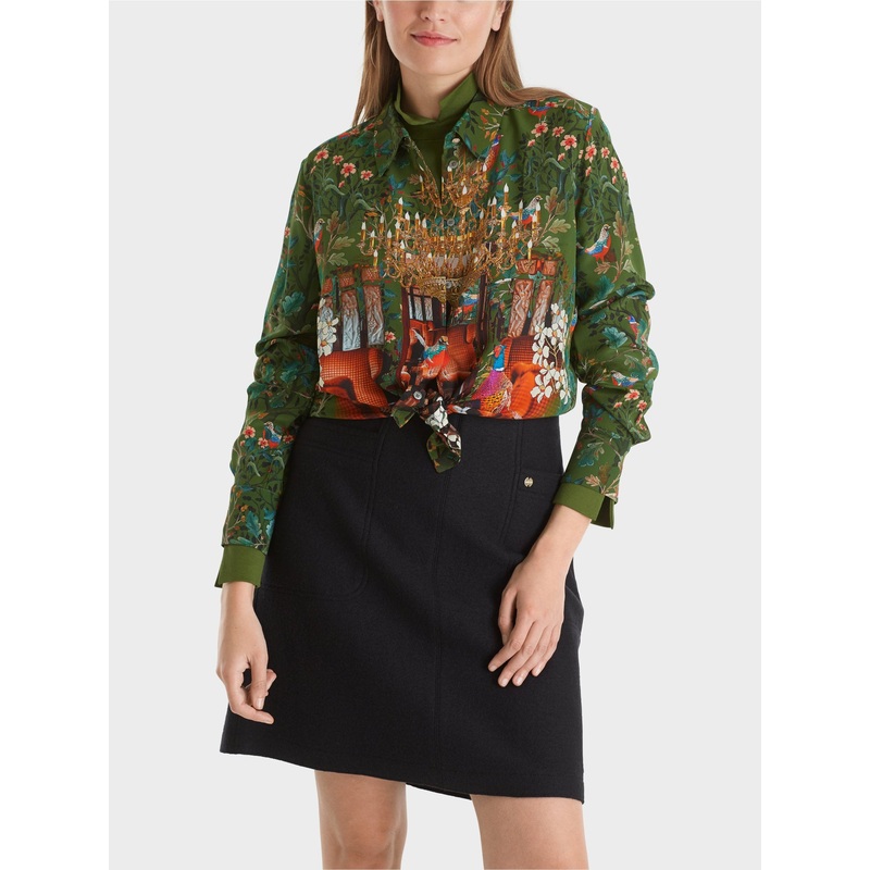 Silk Blouse With Surreal Print