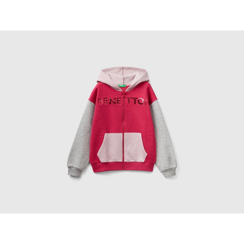 Sweatshirt With Zip And Sequins