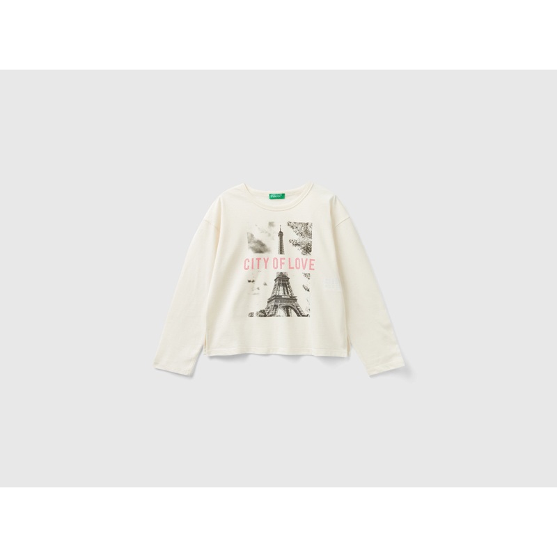 T-Shirt With Print And Studs