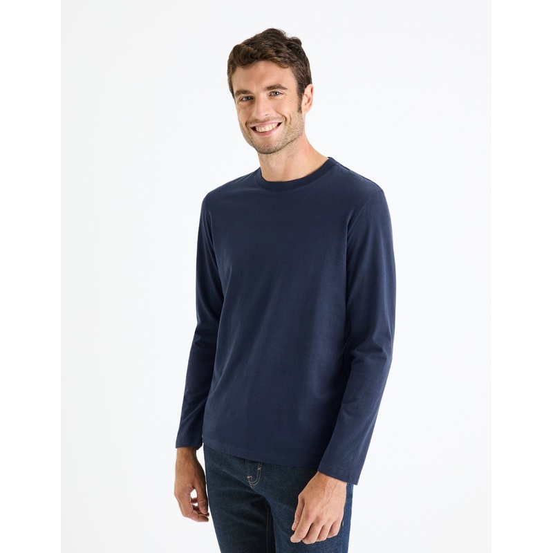 100% Cotton Round Neck T-Shirt - Navy