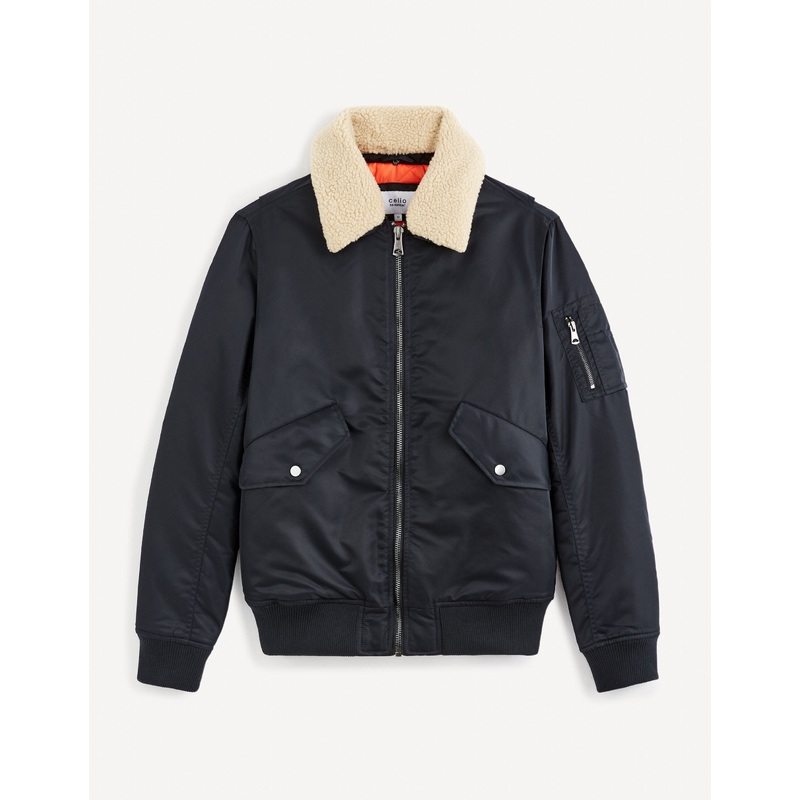 Bomber Down Jacket Lined With Sherpa