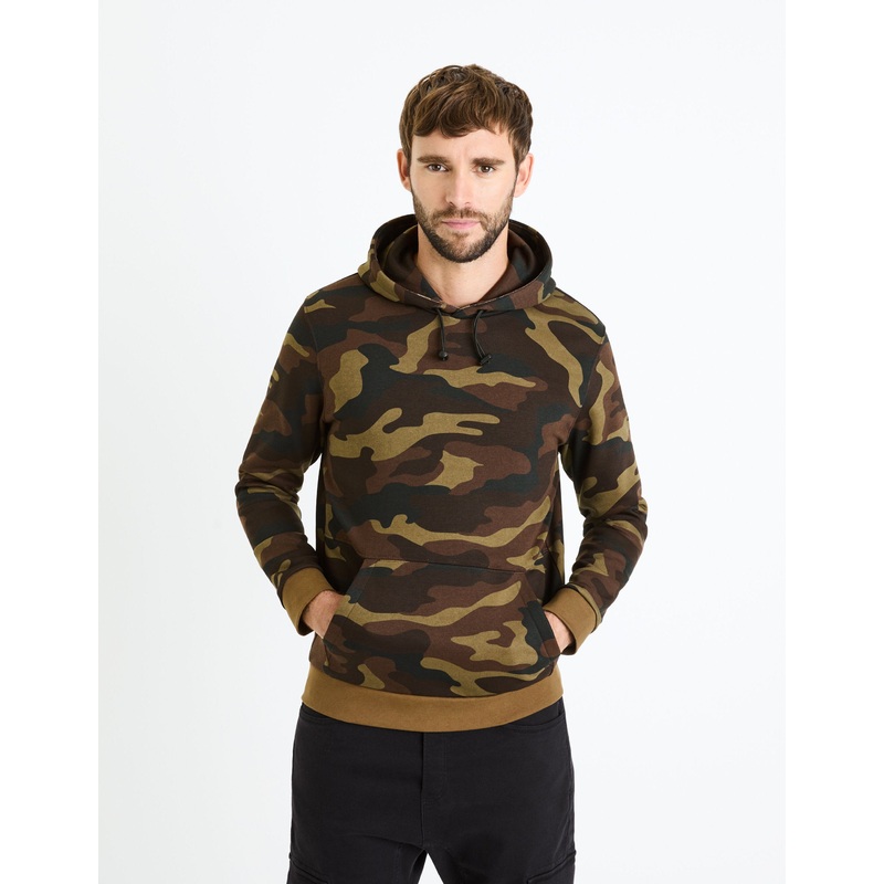 Cotton Blend Hoodie - Black