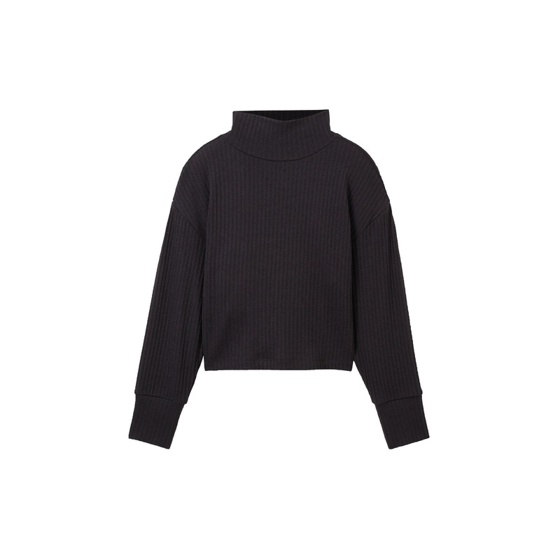 Cozy Cropped Mock Neck Sweatshirt