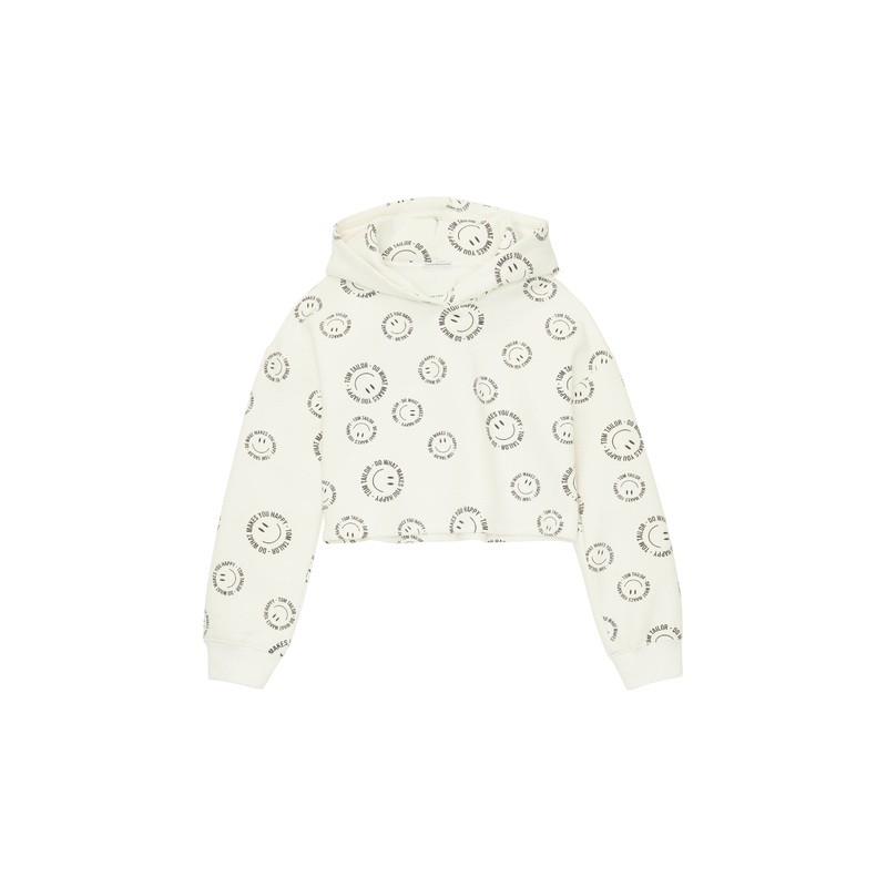 Cropped Allover Print Sweatshirt