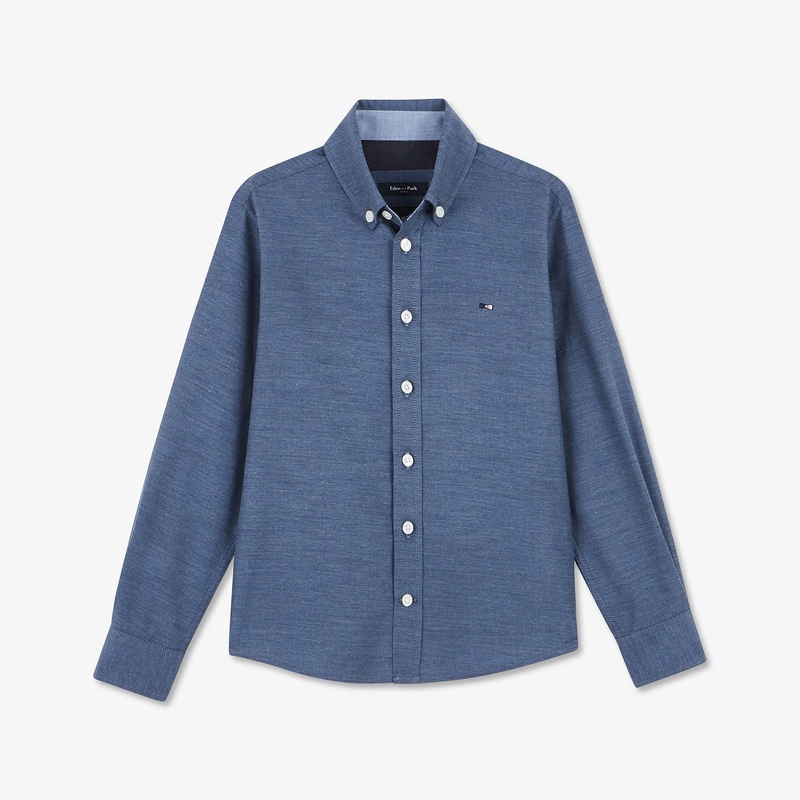 Blue Tonal Cotton Jersey Shirt