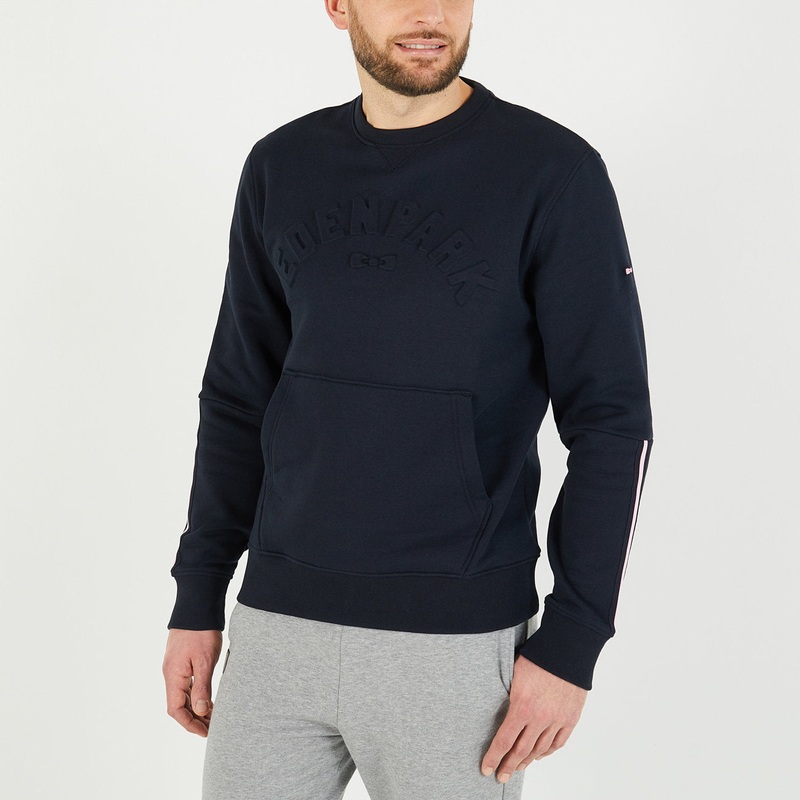 Dark Blue Sweatshirt With Debossed Eden Park Inscription