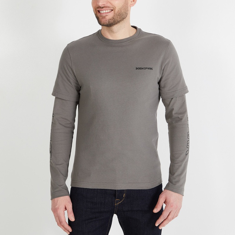 Grey Double-Sleeved T-Shirt