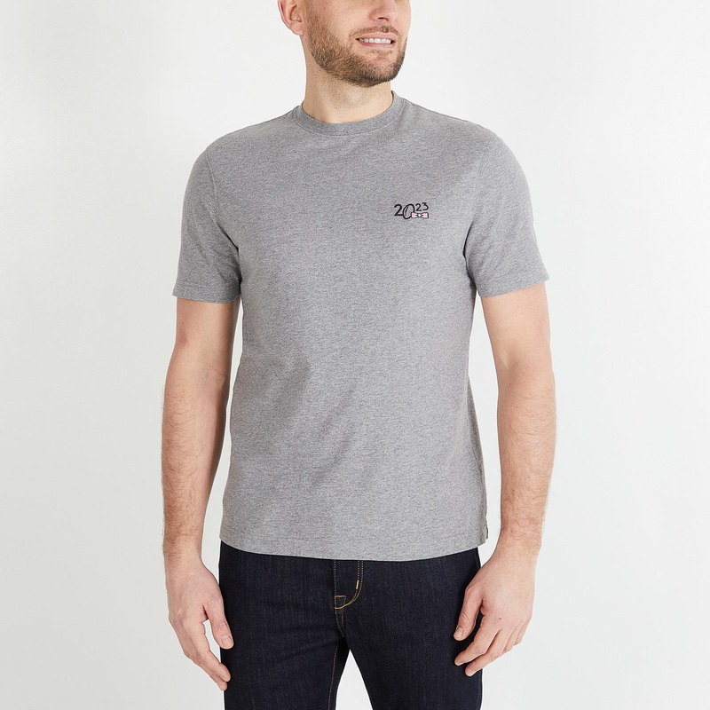 Grey T-Shirt With 2023 Embroidery