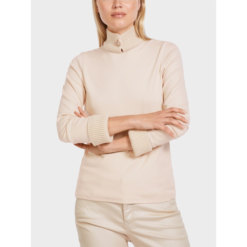 Long Sleeve T-Shirt With Material Mix