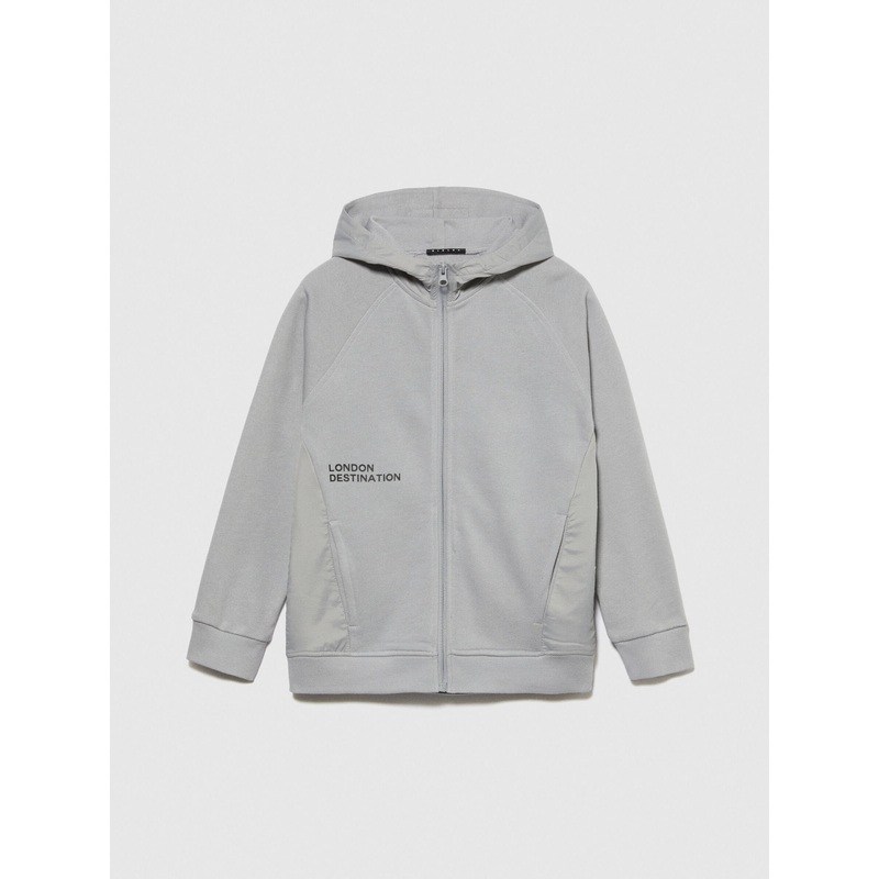 Mixed Material Hoodie