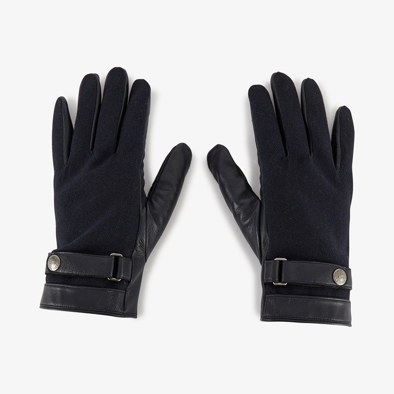 Navy Blue Tonal Bimaterial Gloves