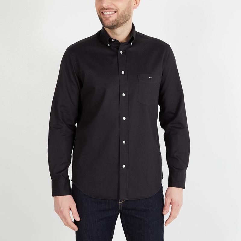 Plain Dark Grey Shirt In Cotton Pique