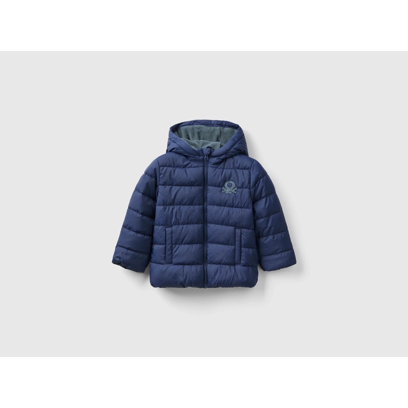 Puffer Jacket With Hood And Logo