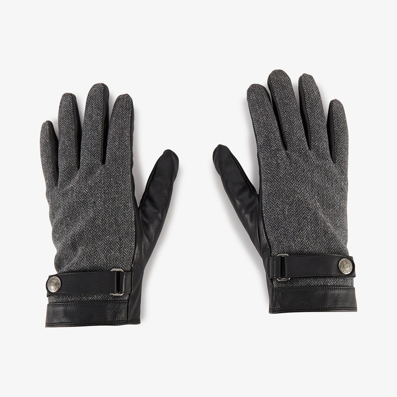 Black Tonal Bimaterial Gloves
