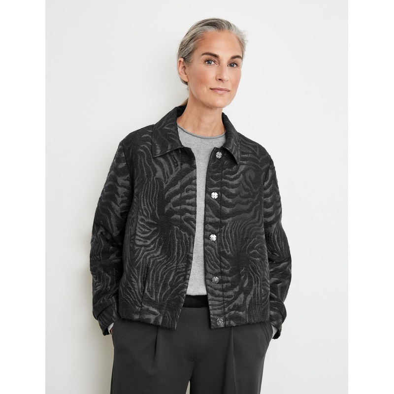 Blazer Jacket With A Jacquard Pattern And Collar