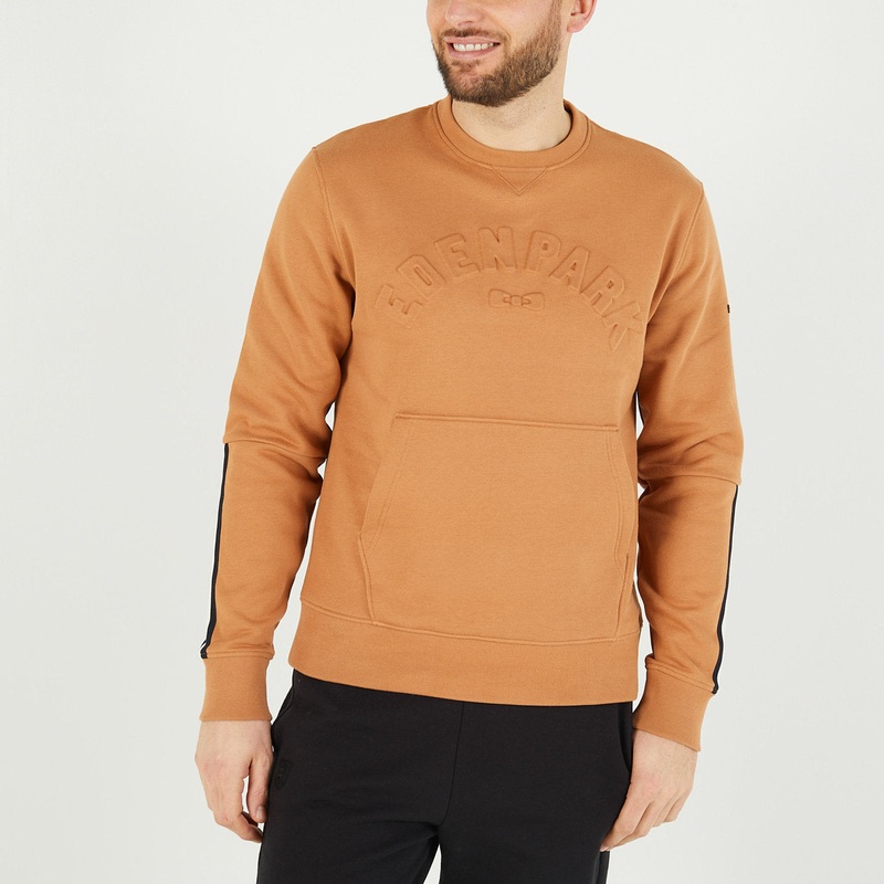 Brown Sweatshirt With Debossed Eden Park Inscription