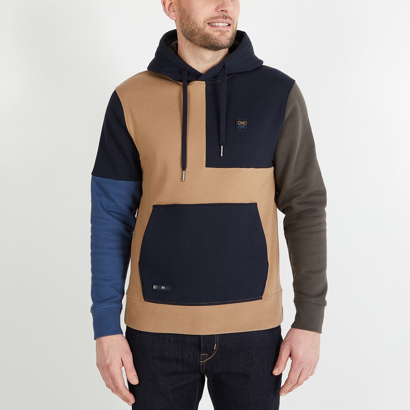 Khaki Colourblock Hooded Sweatshirt