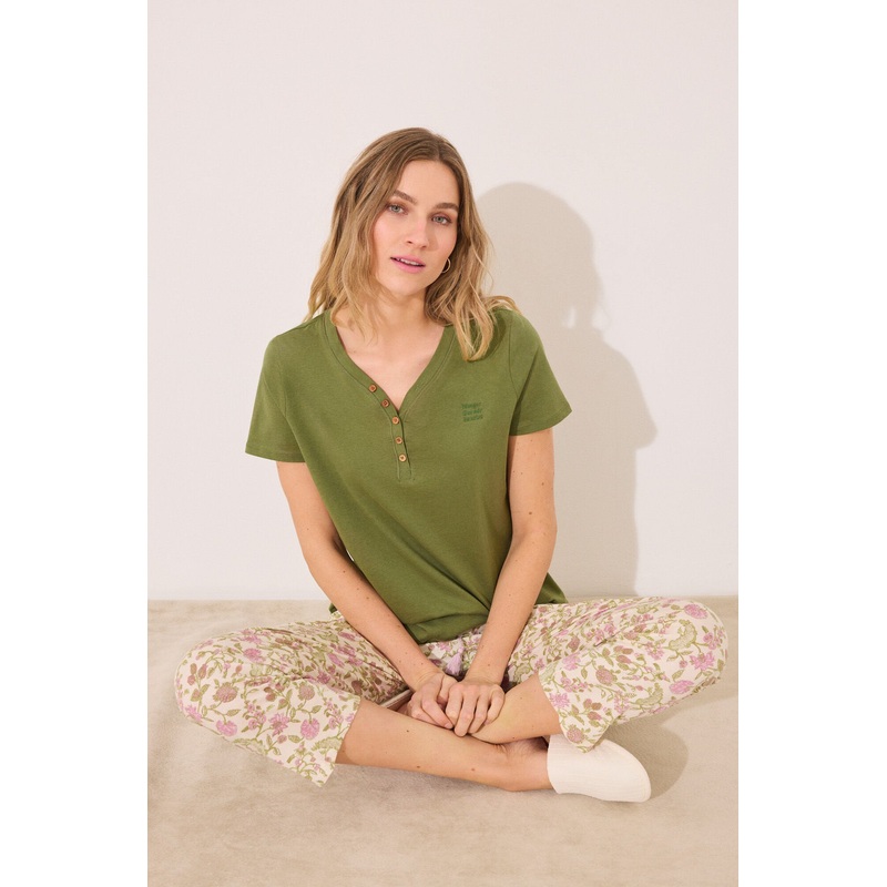 Long Carrot Trouser 100% Cotton Flower