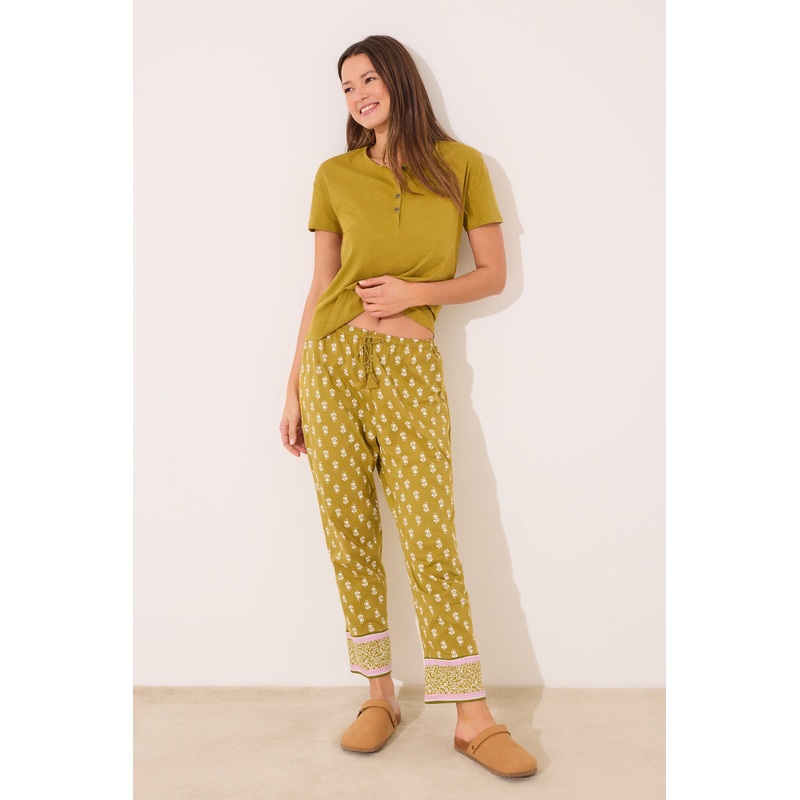 Long Carrot Trouser 100% Cotton Stamp