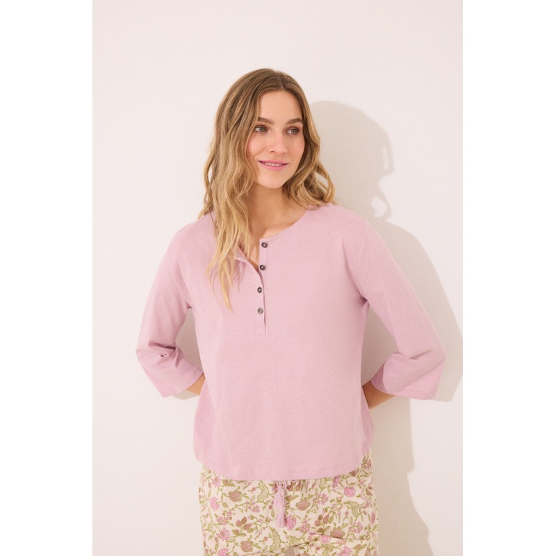 Long Sleeve T T-Shirt 100% Cotton Pink