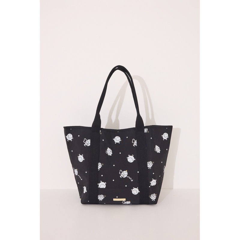 Mr. Men & Little Miss Black Tote Handbag