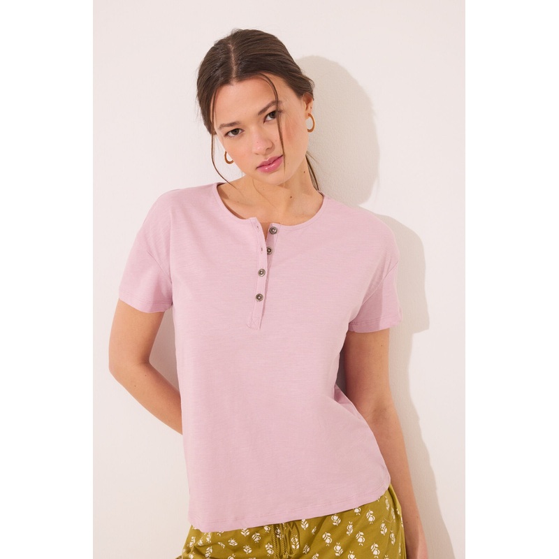 Short Sleeve T T-Shirt 100% Cotton Pink