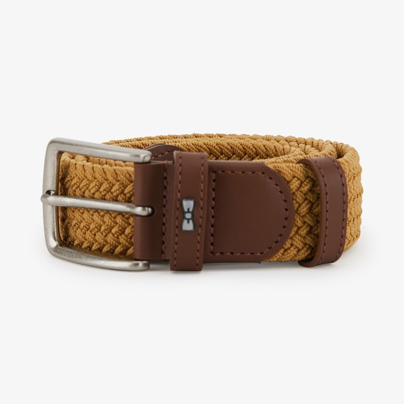 Beige Braided Elastic Belt