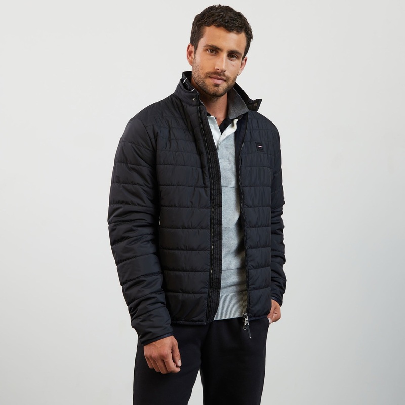 Black Long-Sleeved Puffa Jacket