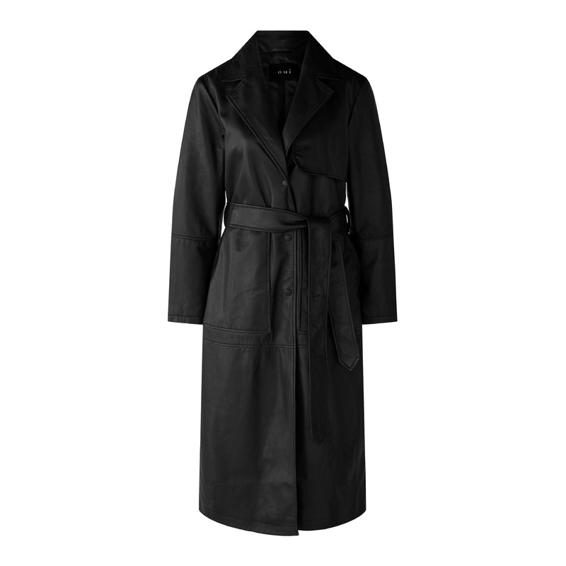 Black Suede Coat With Belt