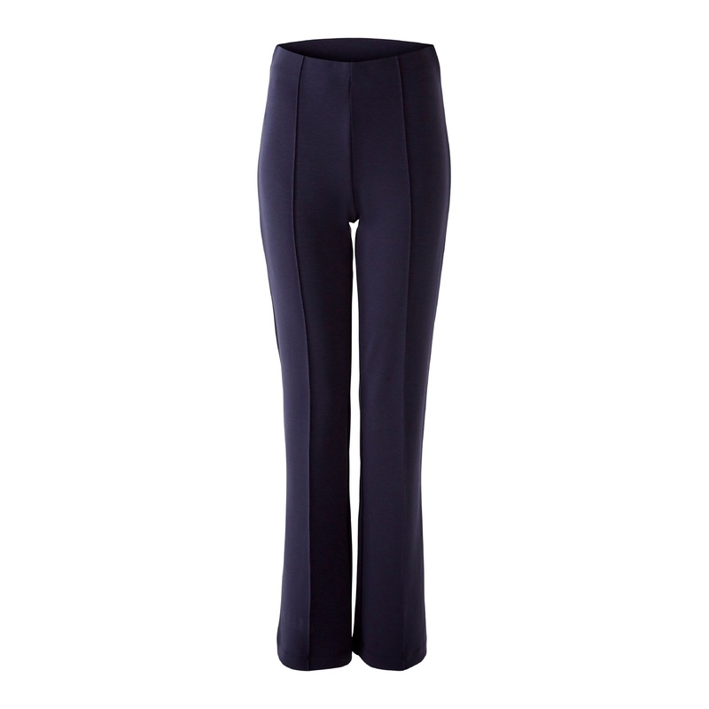 Blue High-Waist Slip On Trousers