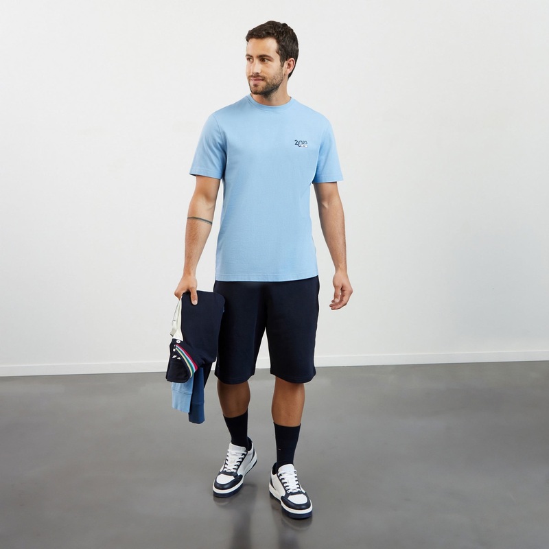 Blue T-Shirt With 2023 Embroidery