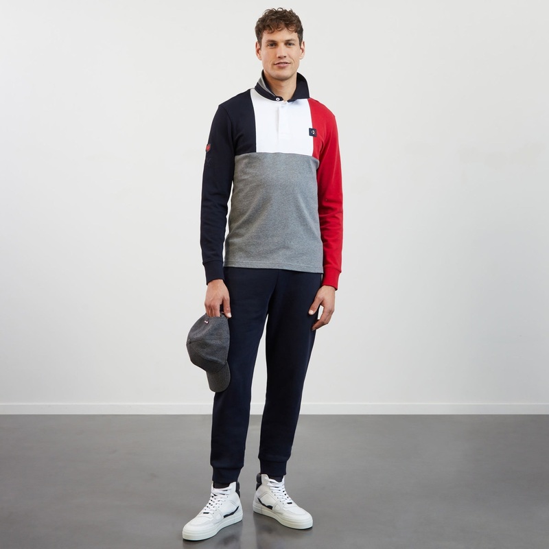 Colourblock Rugby Shirt With XV De France Embroidery