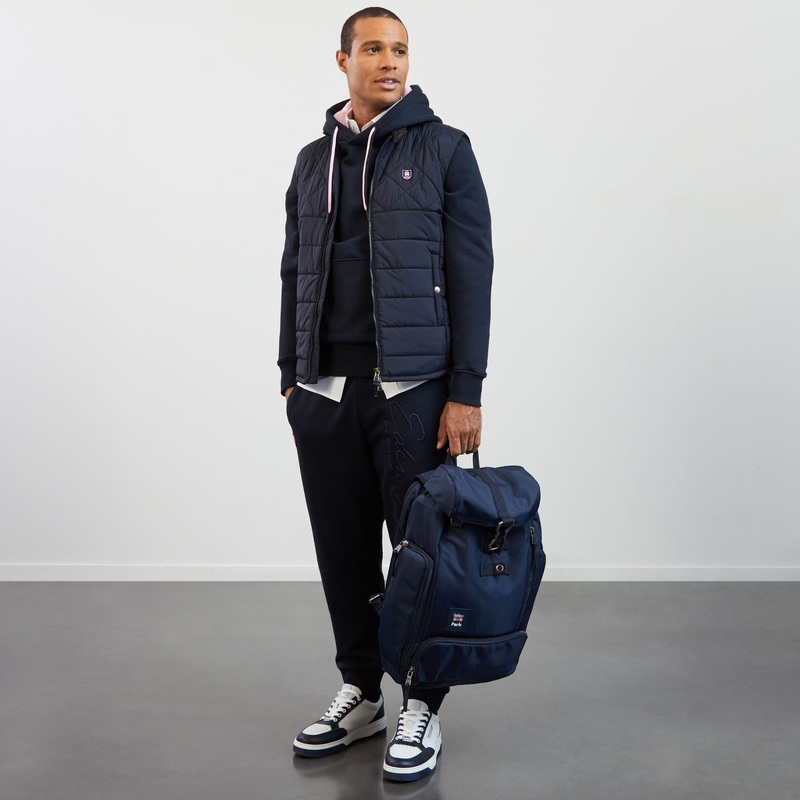 Dark Blue Sleeveless Zip Puffa Jacket