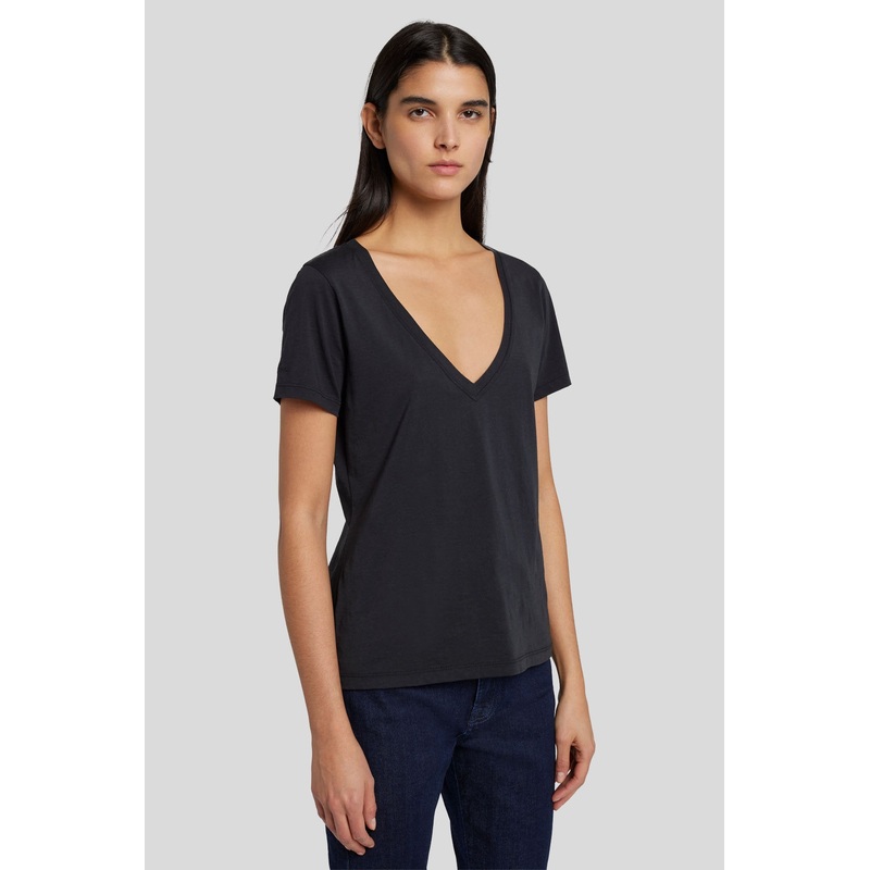 Easy V Neck Cotton Moonless Night