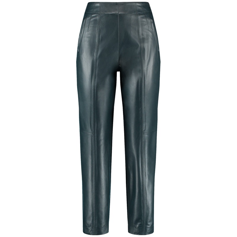 Fashionable 7/8-Length Faux Leather Trousers