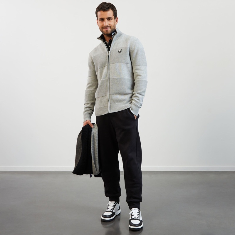 Grey Hooded Zip Cardigan